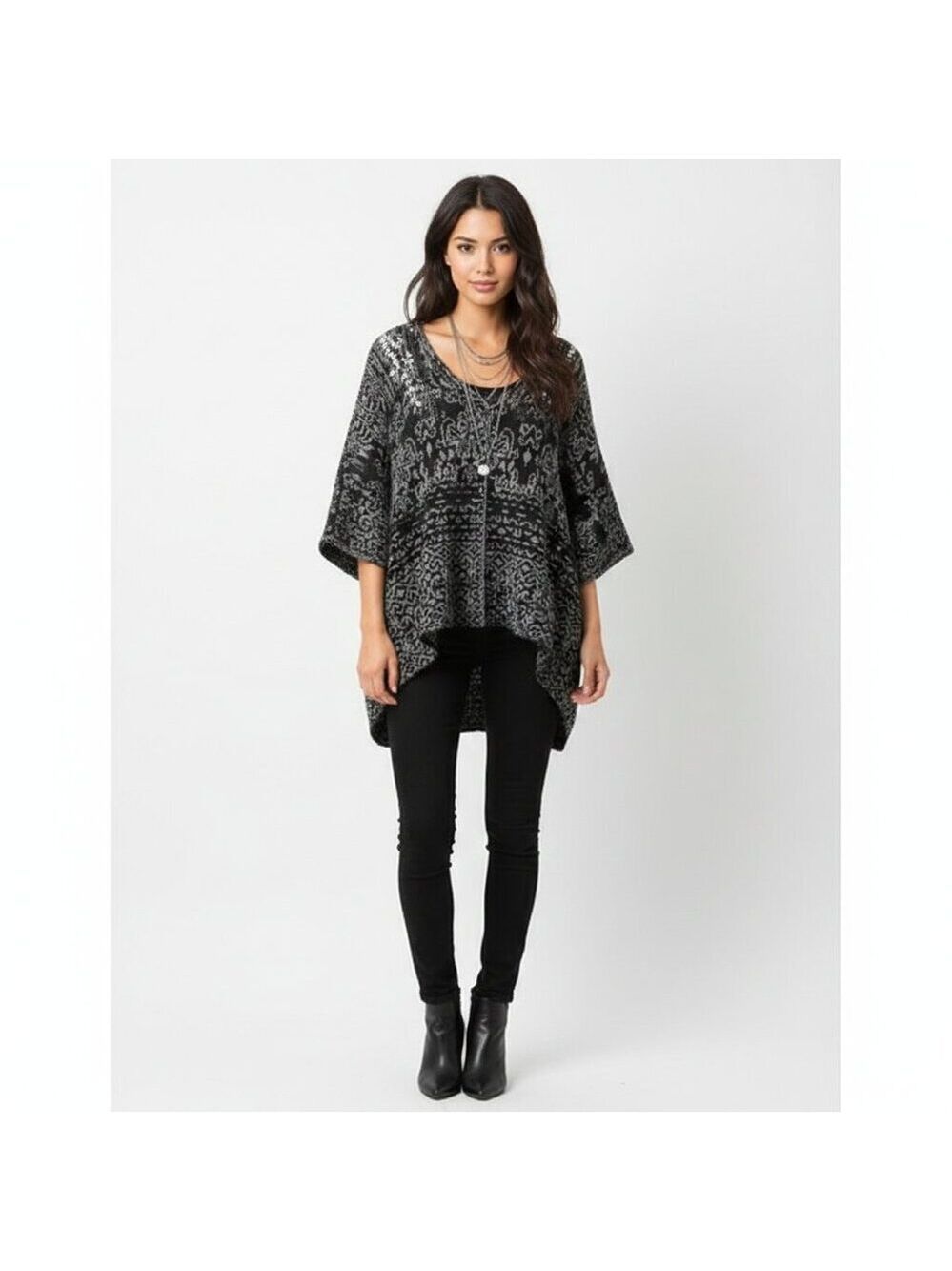 *Free People Raggy Hoodie Wool Blend Oversized Knit Sweater – L